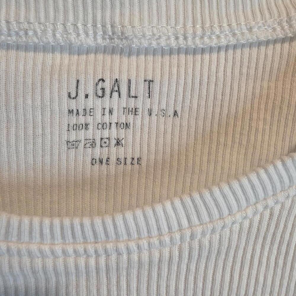 J Galt Ribbed White T - Picture 3 of 3